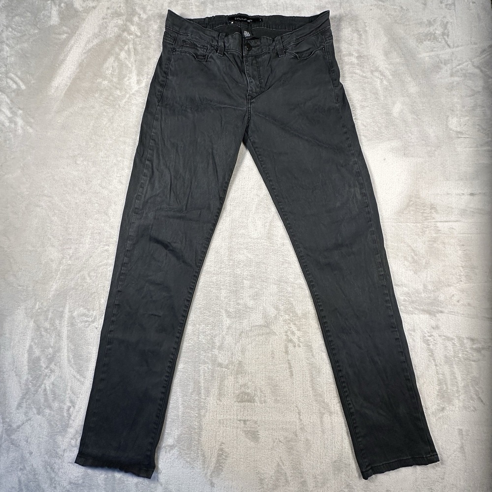 Calvin Klein Mens Skinny Fit Black Denim Jeans Size 34x30 Slim Modern Style Pant